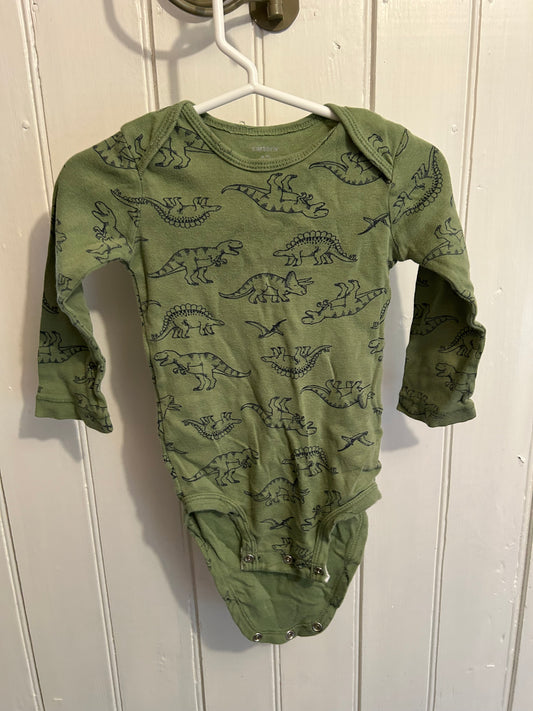 Carters 12m green Dino onesie