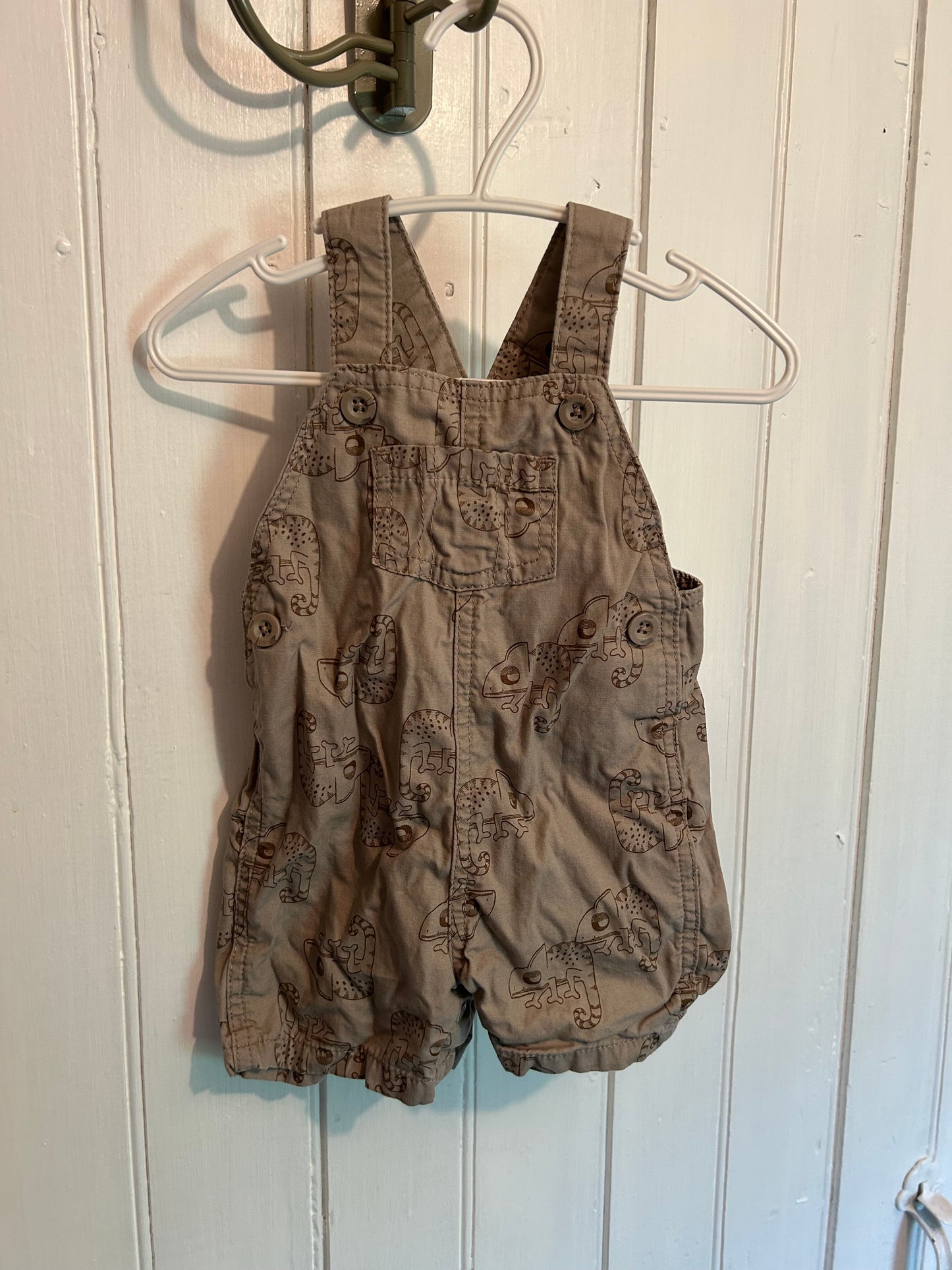 Carters 6m brown gecko overalls