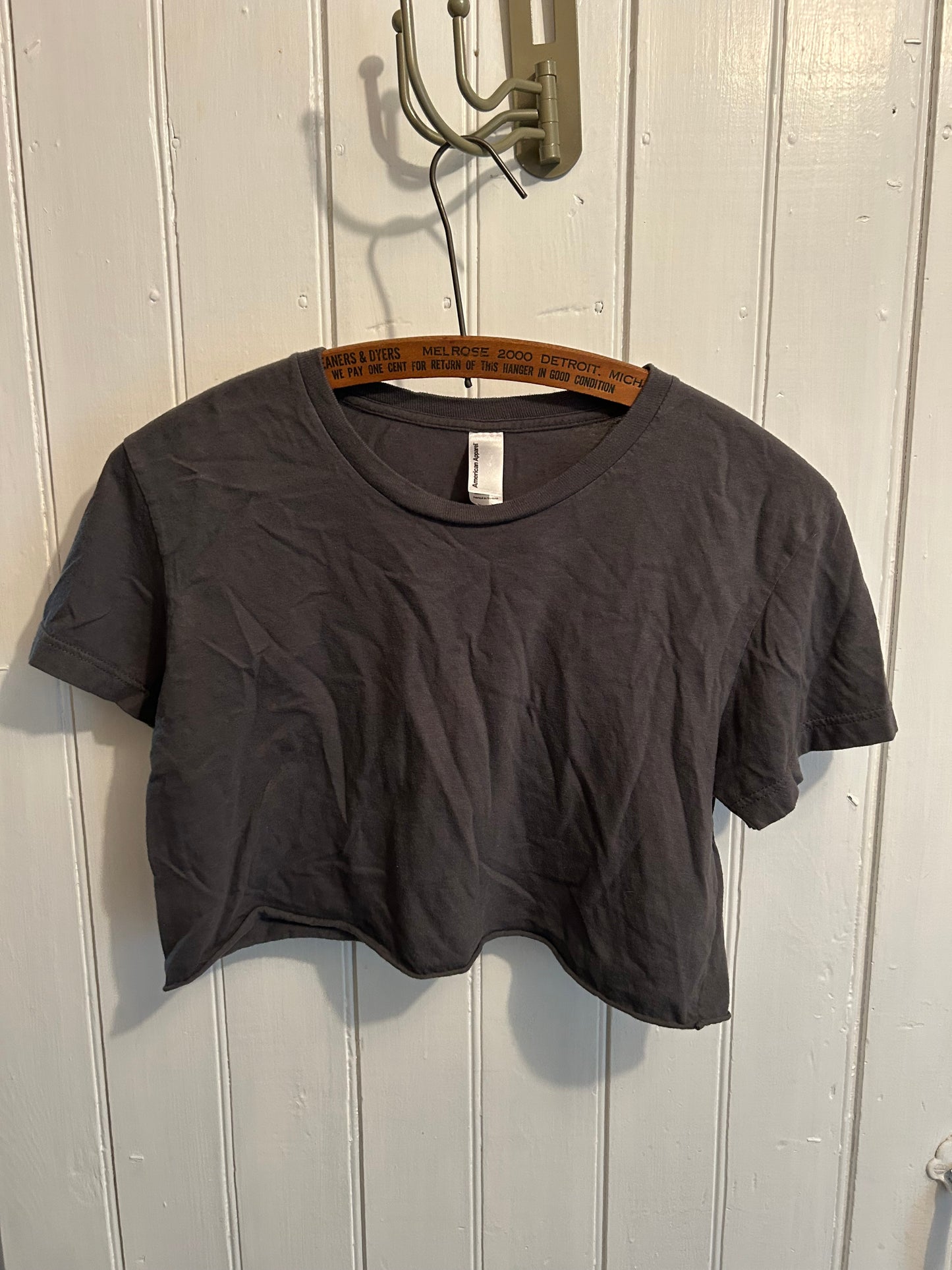 American apparel large grey crop top