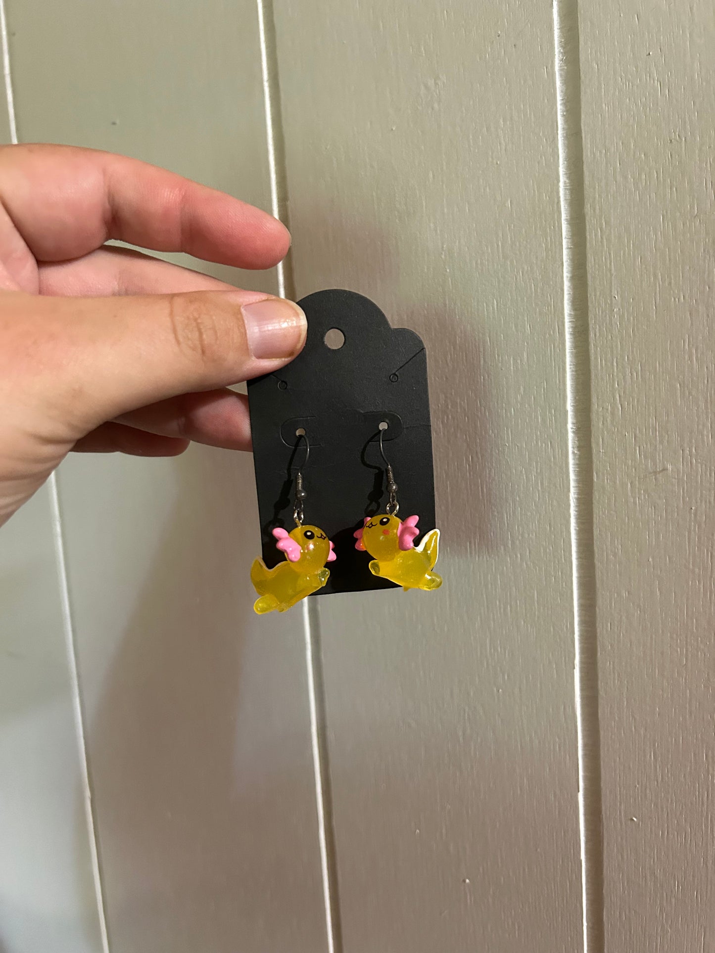 Yellow Oxolotl earrings