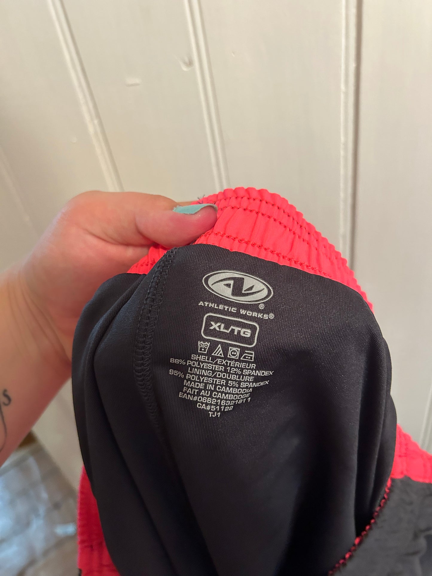 Athletic works xl grey & neon pink athletic shorts